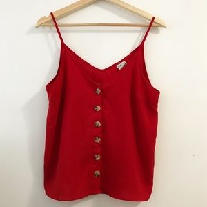 Paper Crane Red Button Front Camisole | Size S | Anthropologie Style Tank